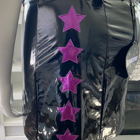 Horoscopes by DollsKill | NWT’s Cyber Y2K gothic grunge black vinyl with stars - Picture 4 of 5